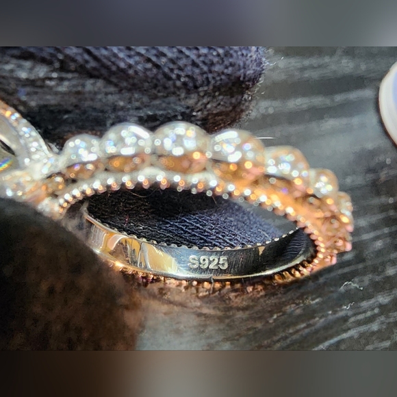 Vintage Style Mossinite 3ct Ring Sz 7 Round Flower EUC - Picture 12 of 12